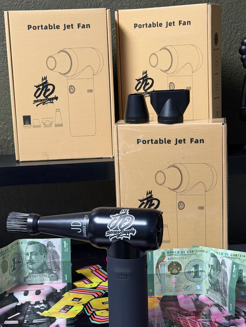 Ventilador turbo inalámbrico - Soplador/secador de mano inalámbrico con carga USB, modo turbo y 3 ajustes de velocidad, ventilador eléctrico portátil