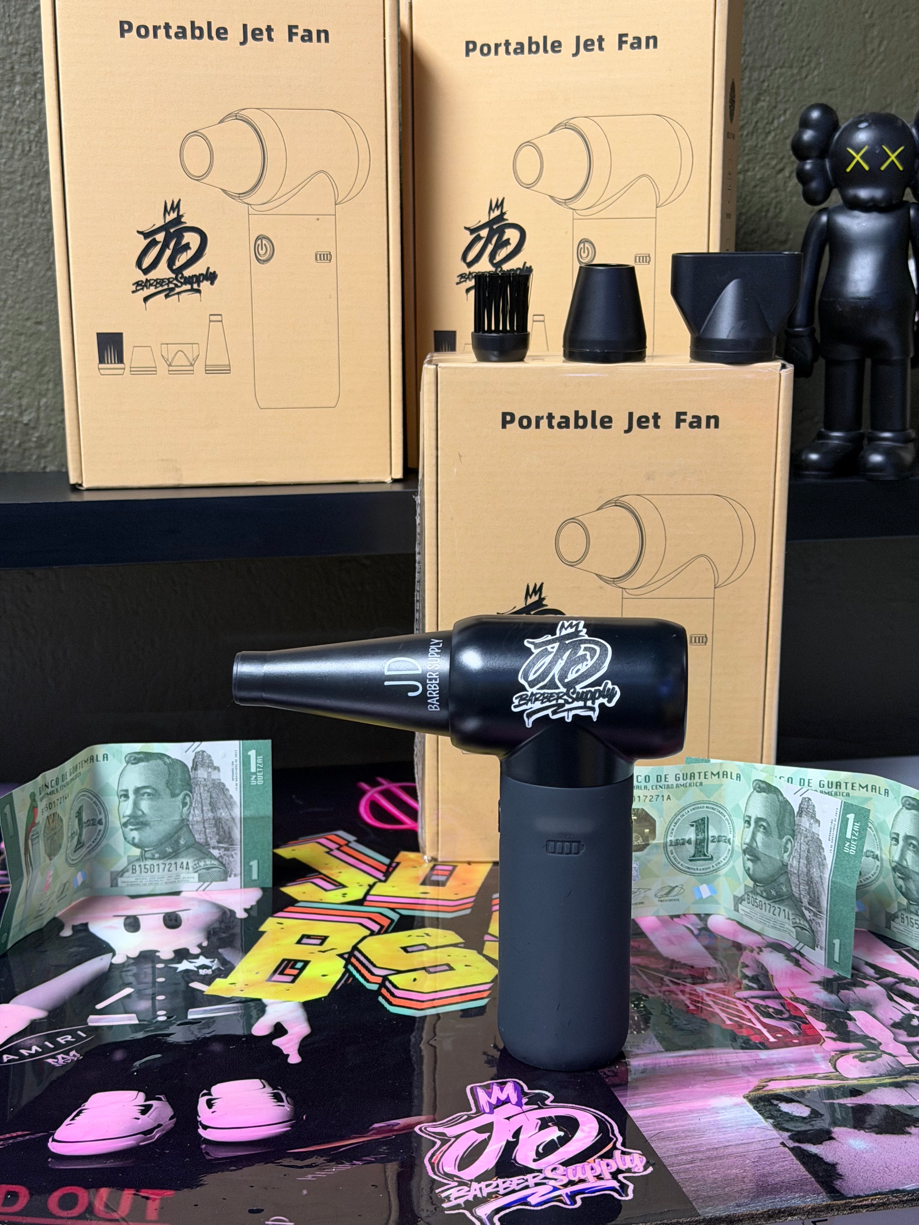 Ventilador turbo inalámbrico - Soplador/secador de mano inalámbrico con carga USB, modo turbo y 3 ajustes de velocidad, ventilador eléctrico portátil