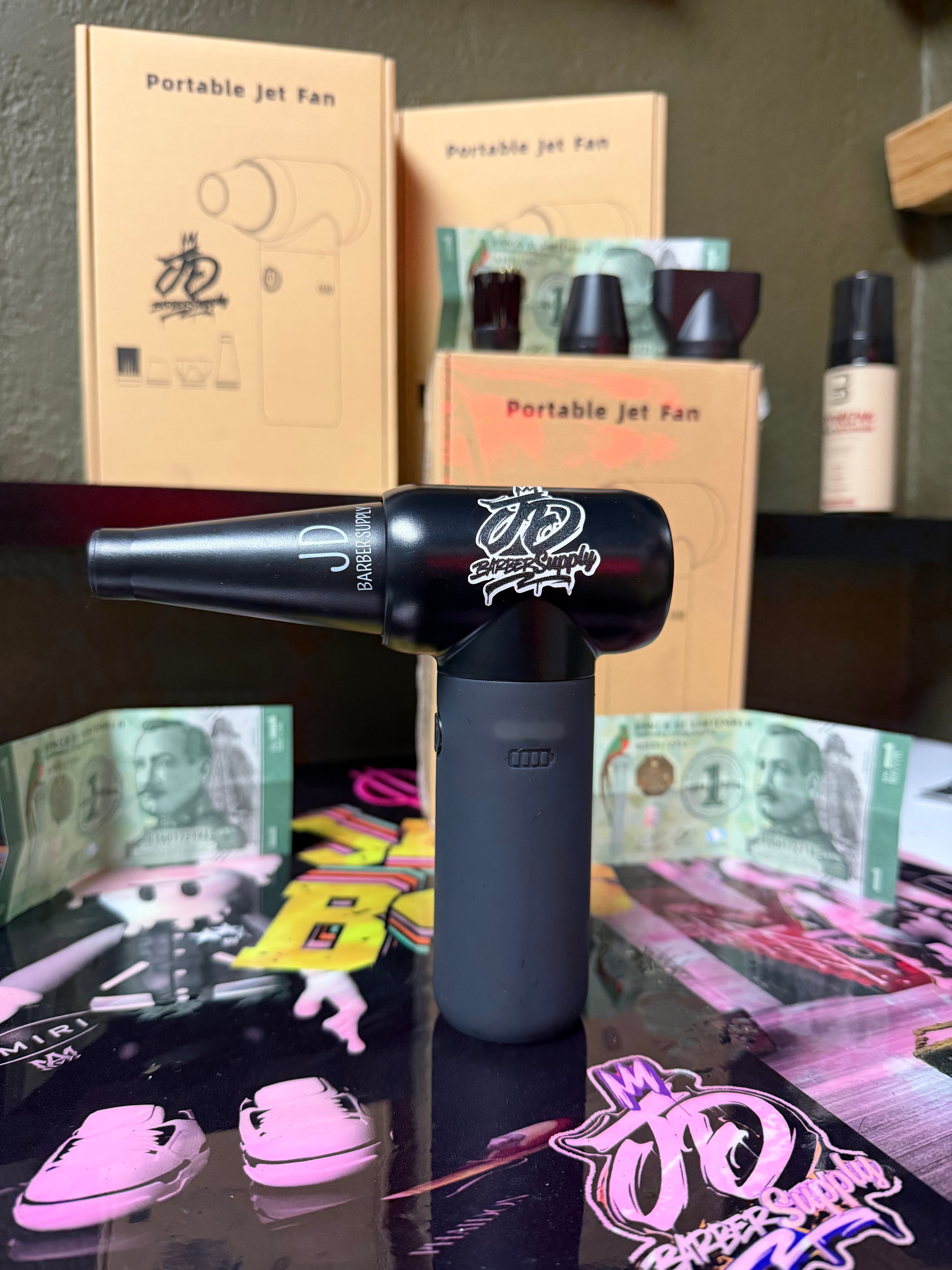 Ventilador turbo inalámbrico - Soplador/secador de mano inalámbrico con carga USB, modo turbo y 3 ajustes de velocidad, ventilador eléctrico portátil