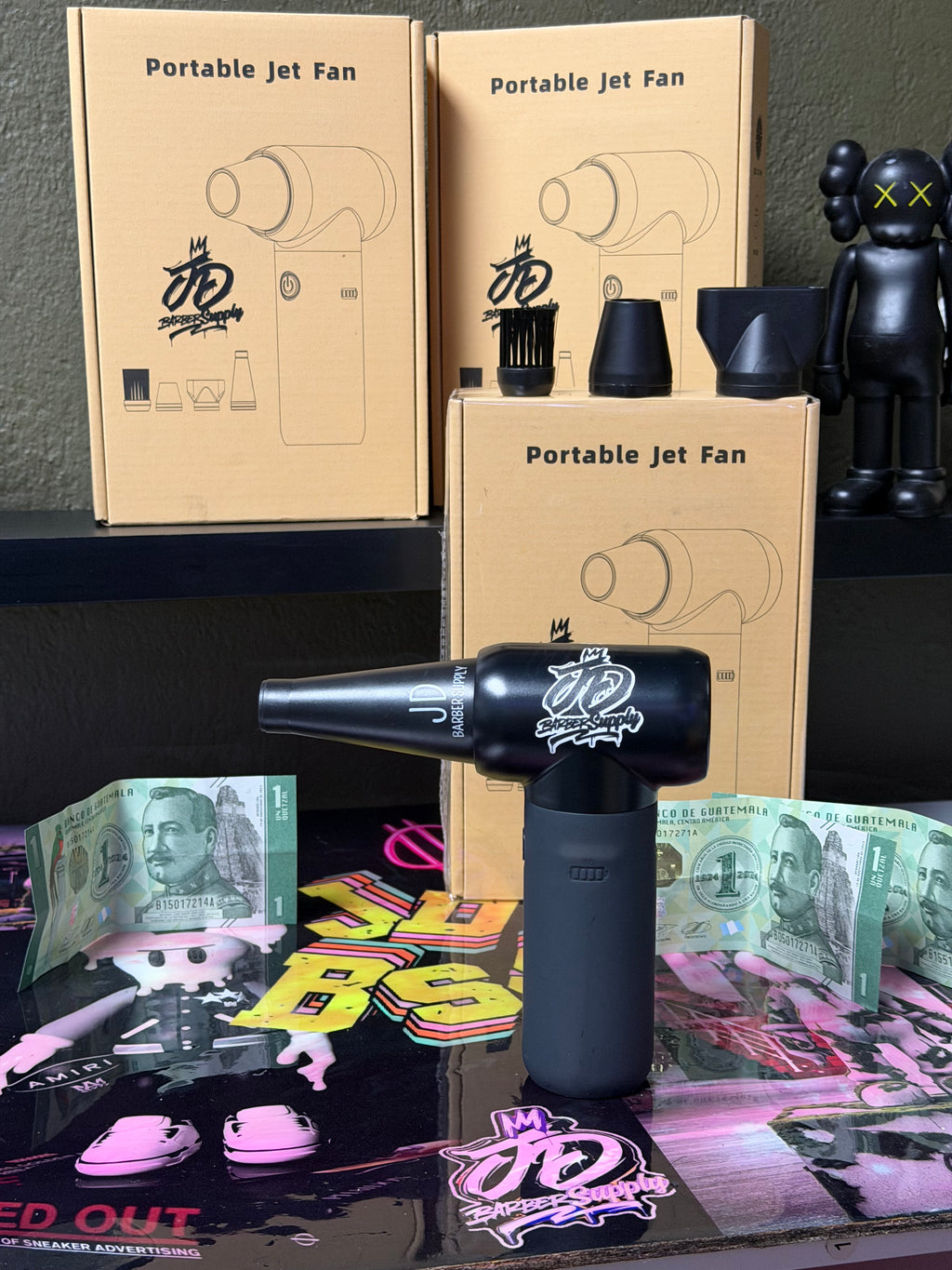 Ventilador turbo inalámbrico - Soplador/secador de mano inalámbrico con carga USB, modo turbo y 3 ajustes de velocidad, ventilador eléctrico portátil