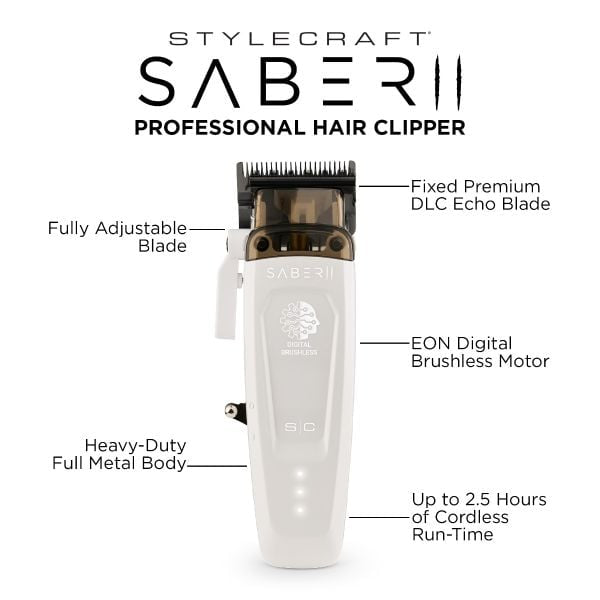 SABER 2 PROFESSIONAL HAIR CLIPPER WITH EON DIGITAL BRUSHLESS MOTOR