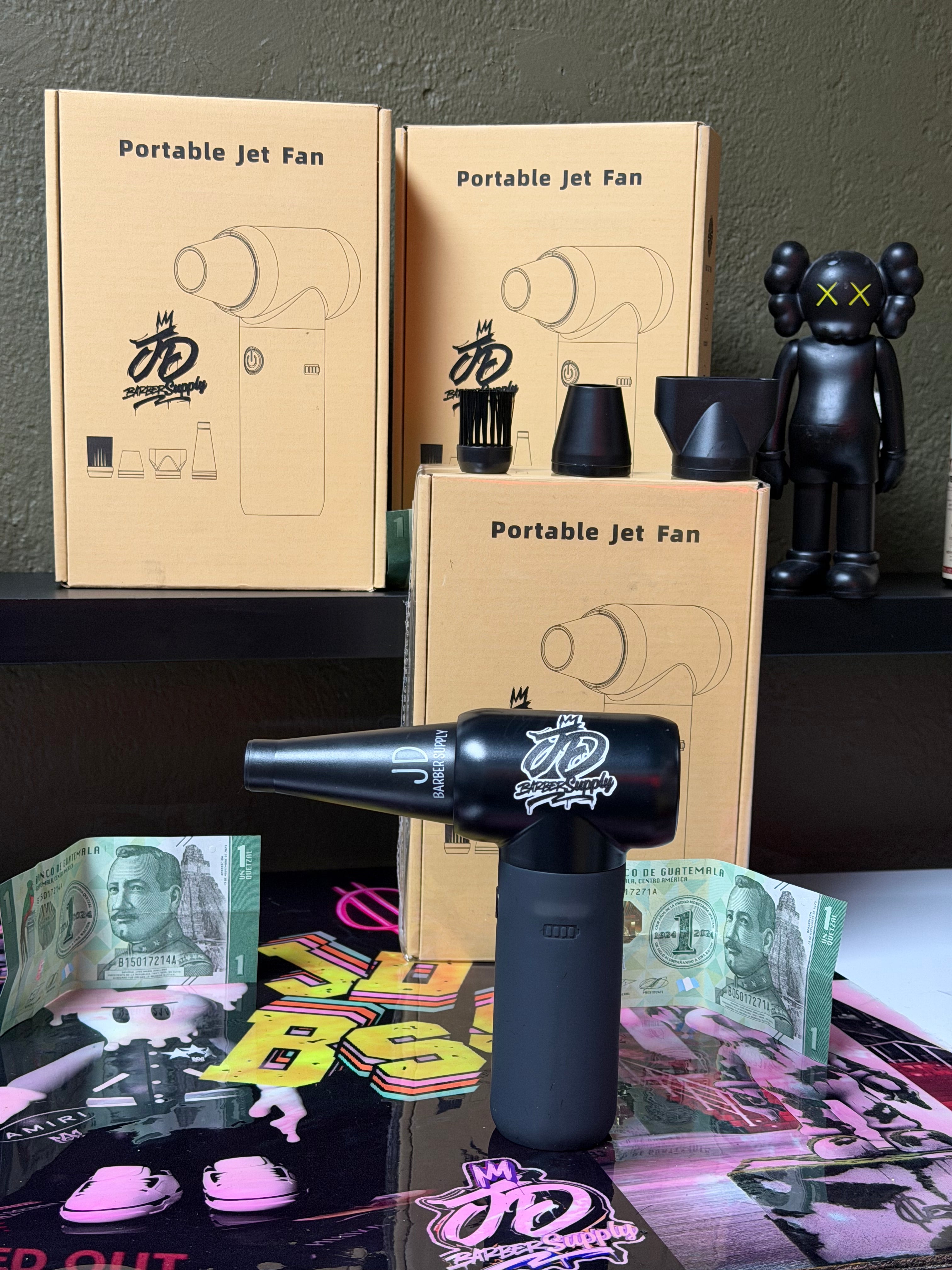 Ventilador turbo inalámbrico - Soplador/secador de mano inalámbrico con carga USB, modo turbo y 3 ajustes de velocidad, ventilador eléctrico portátil