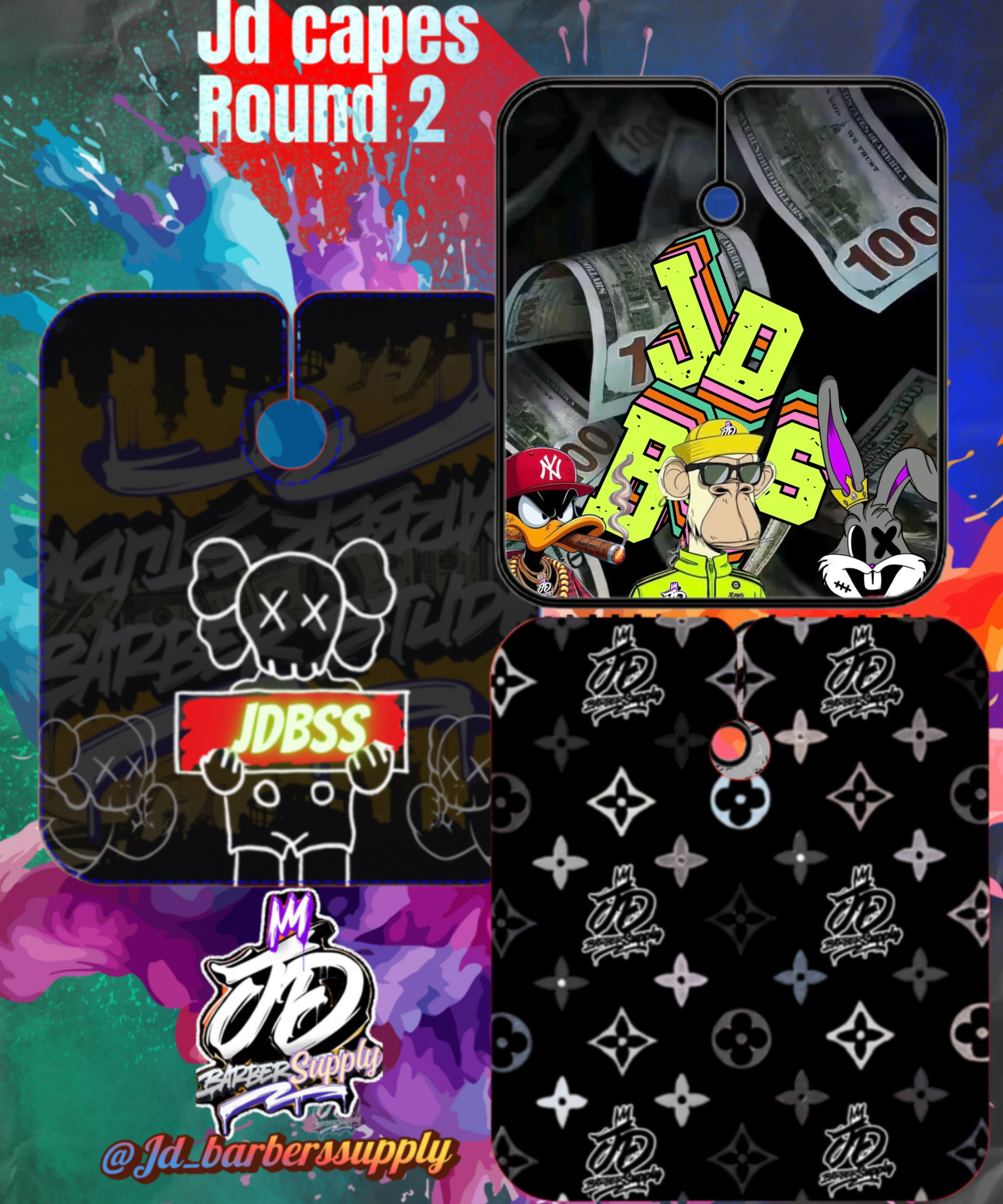 Capa de Barbero Profesional jd capes round 2 1/3