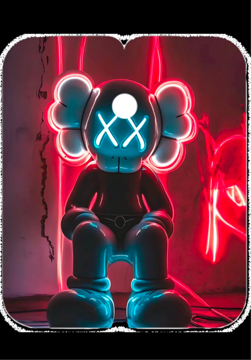 Capa de Barbero Premium Impermeable jd cape neon red kaws edition round 1 3/3