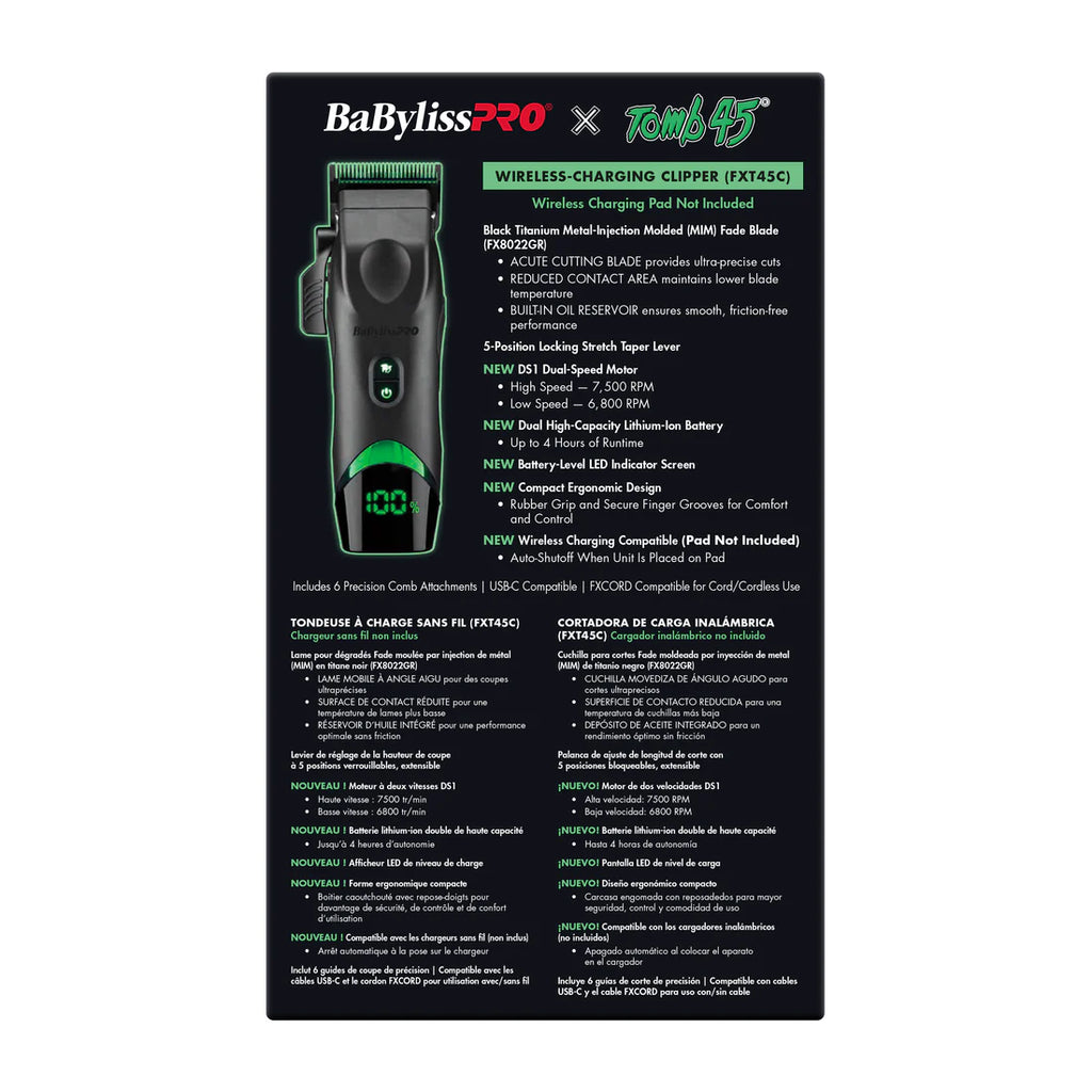 BaBylissPRO x Tomb45 Wireless Charging Clipper (FXT45C)
