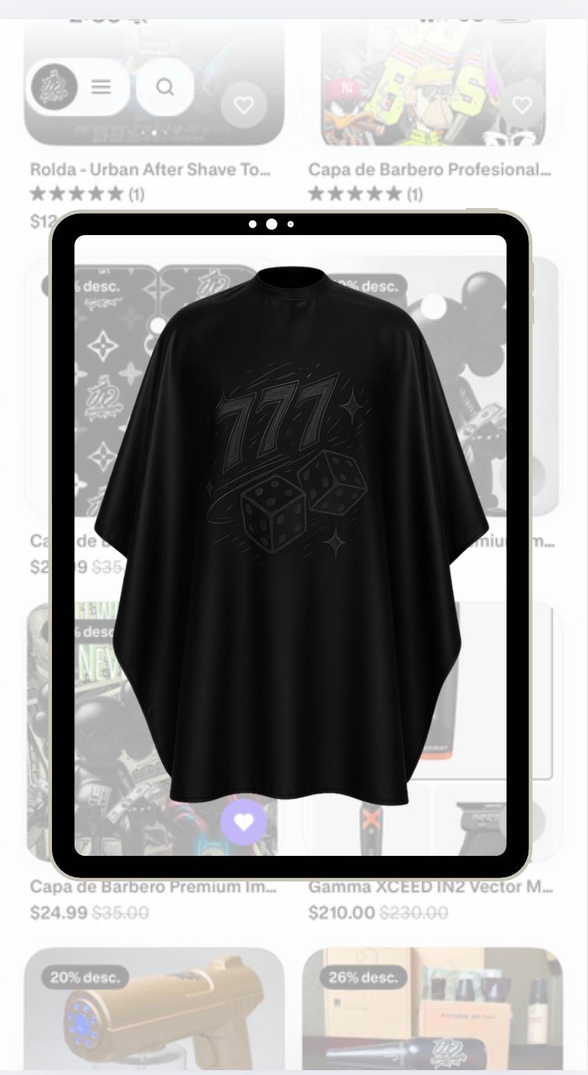 Capa de Barbero Profesional 777 waterproof  56”x56 de la marca JDBSS❌CC