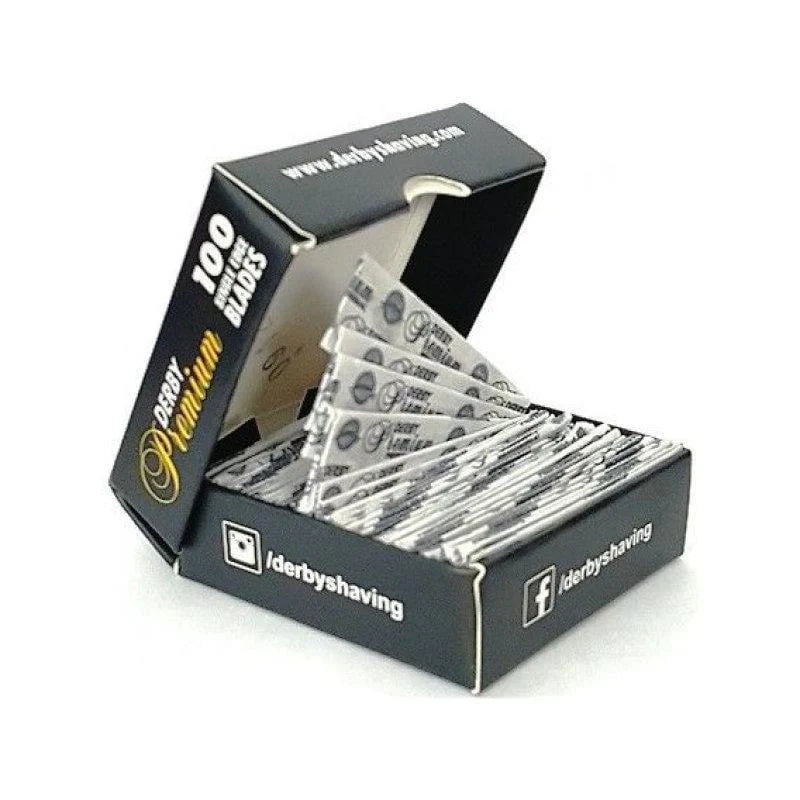 Derby Premium Single Edge Razor Blades 100 CT - pre cut